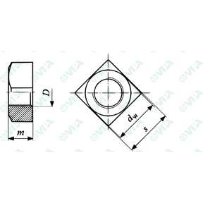 DIN 557, UNI 5597 chamfered square nuts