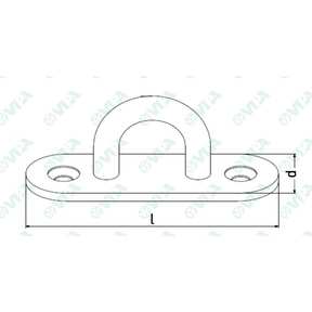  Base pasacabos plana con dos perforaciones