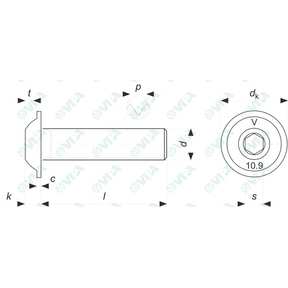 ISO 7380 / 2 vis à tête cylindrique bombée six pans creux