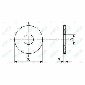 DIN 9021 sim, ISO 7093 sim, UNI 6593 sim wide flat washers non-standard sizes and thicknesses