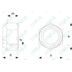 DIN 980 V, ISO 7042/10513 tuercas hexagonales autoblocantes metálicas