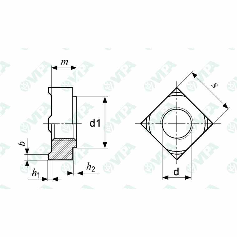 DIN 928 square welding nuts